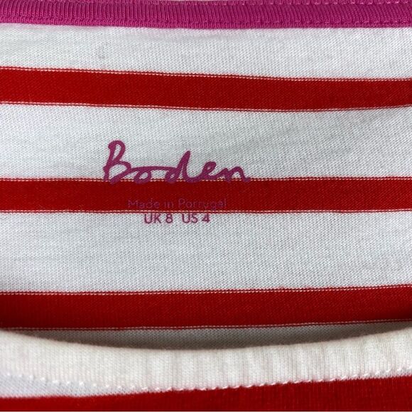 Boden striped top with ruffle detail size 4 - Picture 4 of 4
